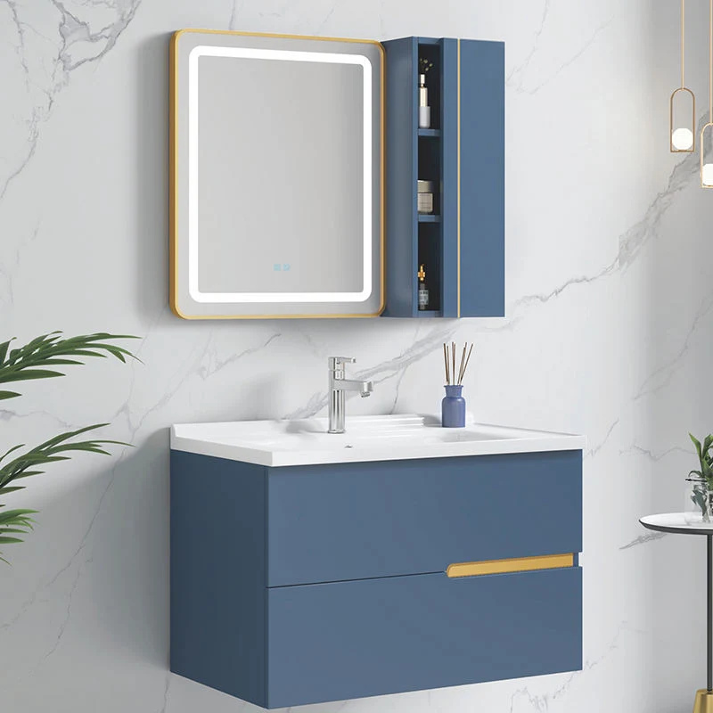 Small Size House Bath Vanity Aluminium Alloy Wash Basin Bathroom Mirror Cabinet