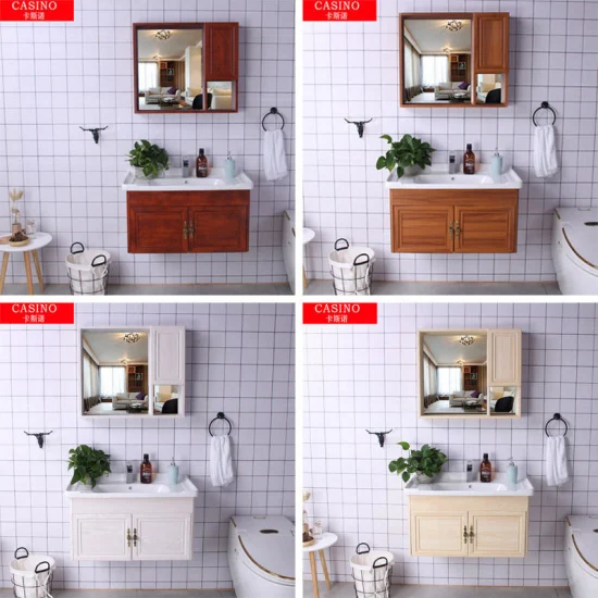 Kleiner Haus-Badewannen-Waschtisch aus Aluminiumlegierung, Badezimmer-Spiegelschrank