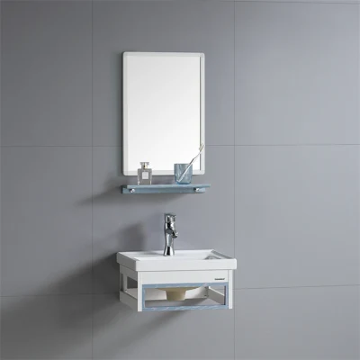 Traditionelle, schlichte Design-Wand-Badezimmerschränke, kleine Größe, günstiger Preis, weiße Farbe, Badezimmer-Waschtisch für die Wohnung